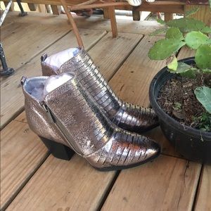 Metallic ankle boots